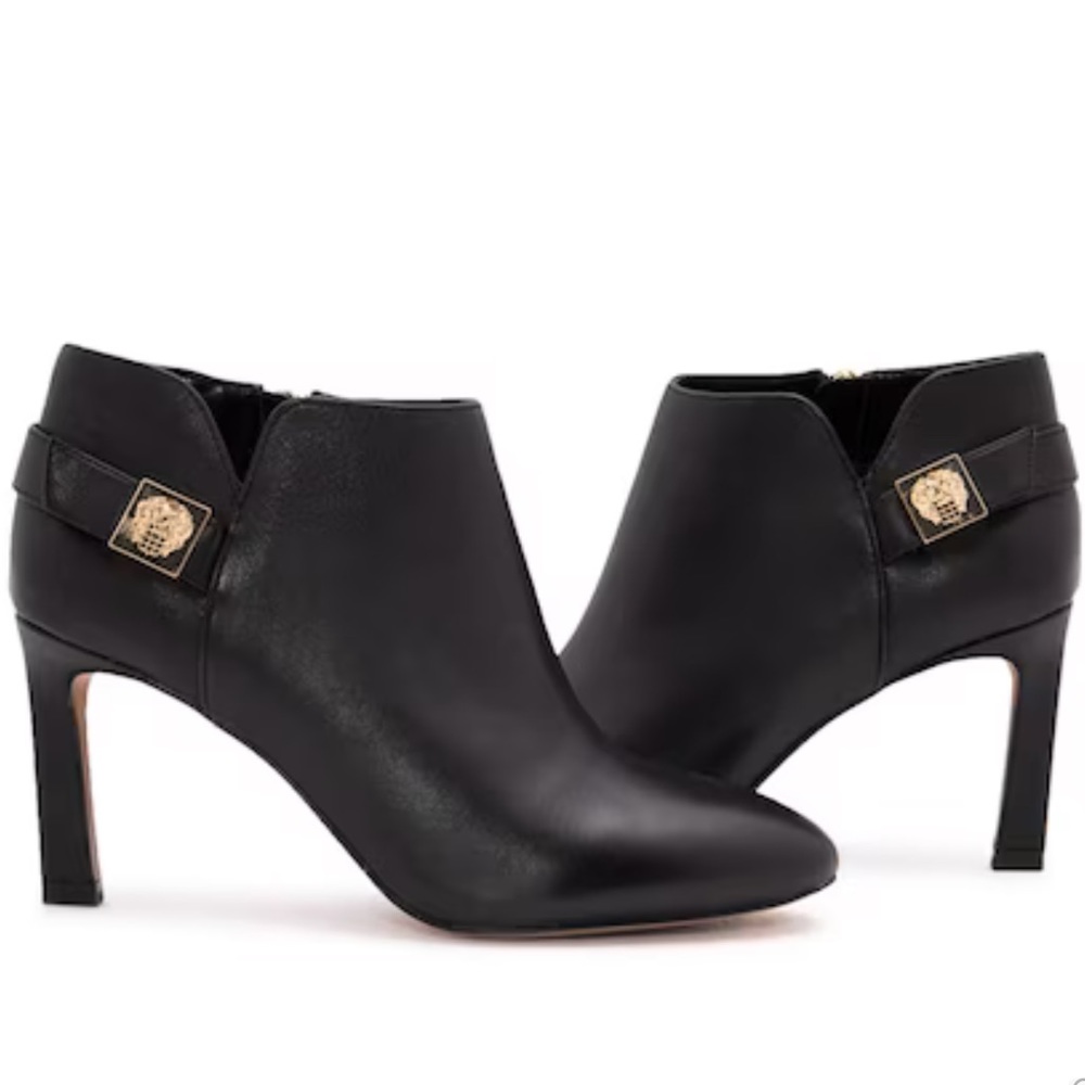 VINCE CAMUTO LEATHER BOOTIES WITH GOLD ADORNMENT CLASSIC PIECE DESIGNER size 11